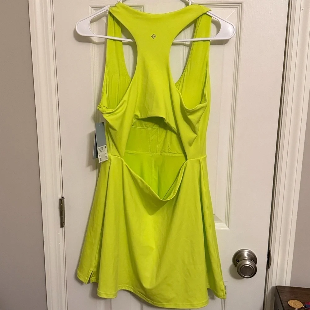 Antonio Melani Active Tennis Courtside Mini Dress hidden side pocket lime Large